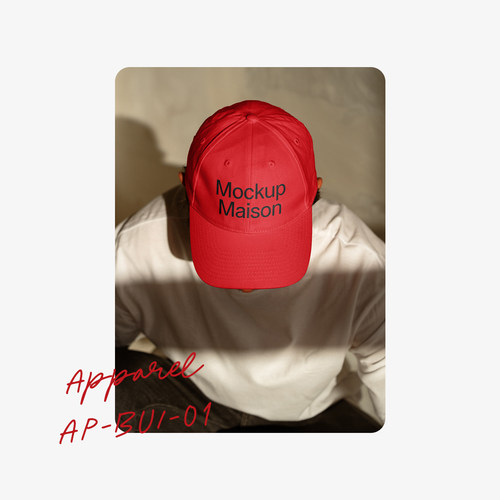 1款鸭舌帽logo标识设计效果展示样机mockup智能贴图psd素材模版