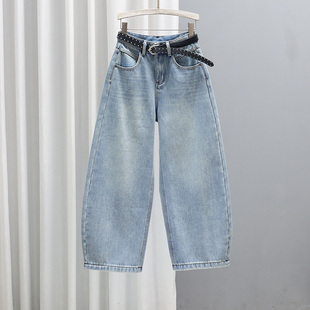 弯刀裤 潮流老爹裤 女宽松显瘦无弹百搭长裤 2025秋冬加绒加厚牛仔裤