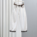 休闲百搭哈伦裤 冬季 高腰显瘦萝卜裤 女2025新款 加绒加厚老爹牛仔裤