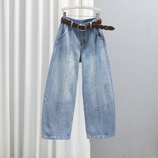 弯刀裤 潮流老爹裤 女宽松显瘦无弹百搭长裤 2025秋冬加绒加厚牛仔裤