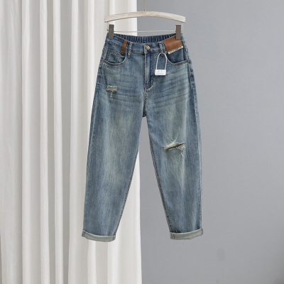 哈伦裤长裤薄款弹力牛仔春夏显瘦