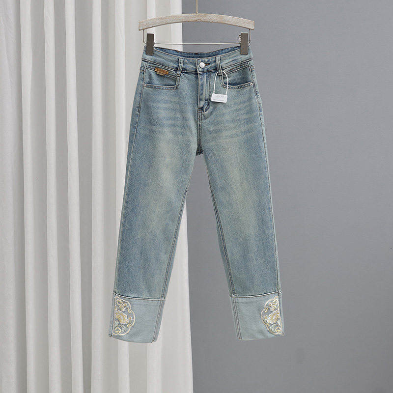 春夏高腰牛仔裤女2025新款中国风潮流直筒裤小个子百搭9分烟管裤,女装/女士精品,牛仔裤,淘宝优惠券,粉丝福利购,淘宝优惠卷