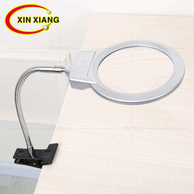 夹式带LED灯金属台式led阅读鉴定放大镜107高清维修电路板5倍高清