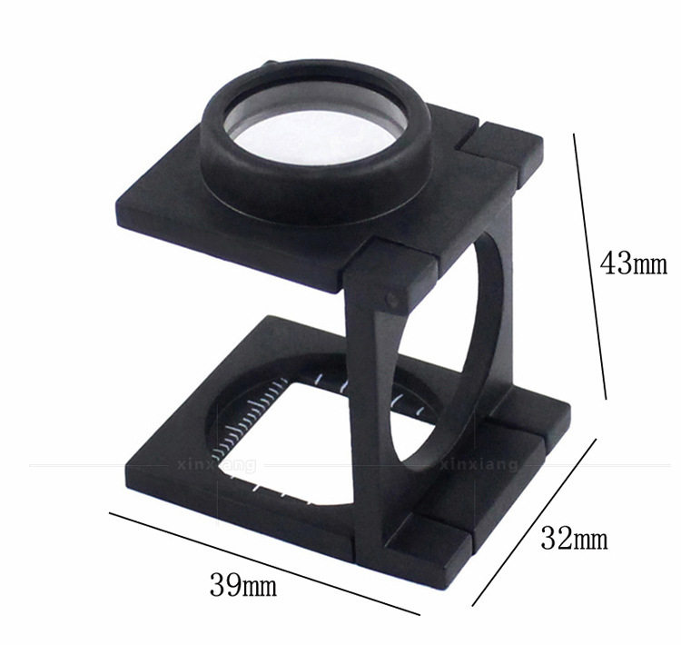 15倍金属折叠放大镜便携式印刷网点织物经纬密度镜钻石修表高清