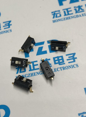 拨码开关1位贴片2.54mm间距 贴片2P黑色IC表贴KM-01镀金环保2.54