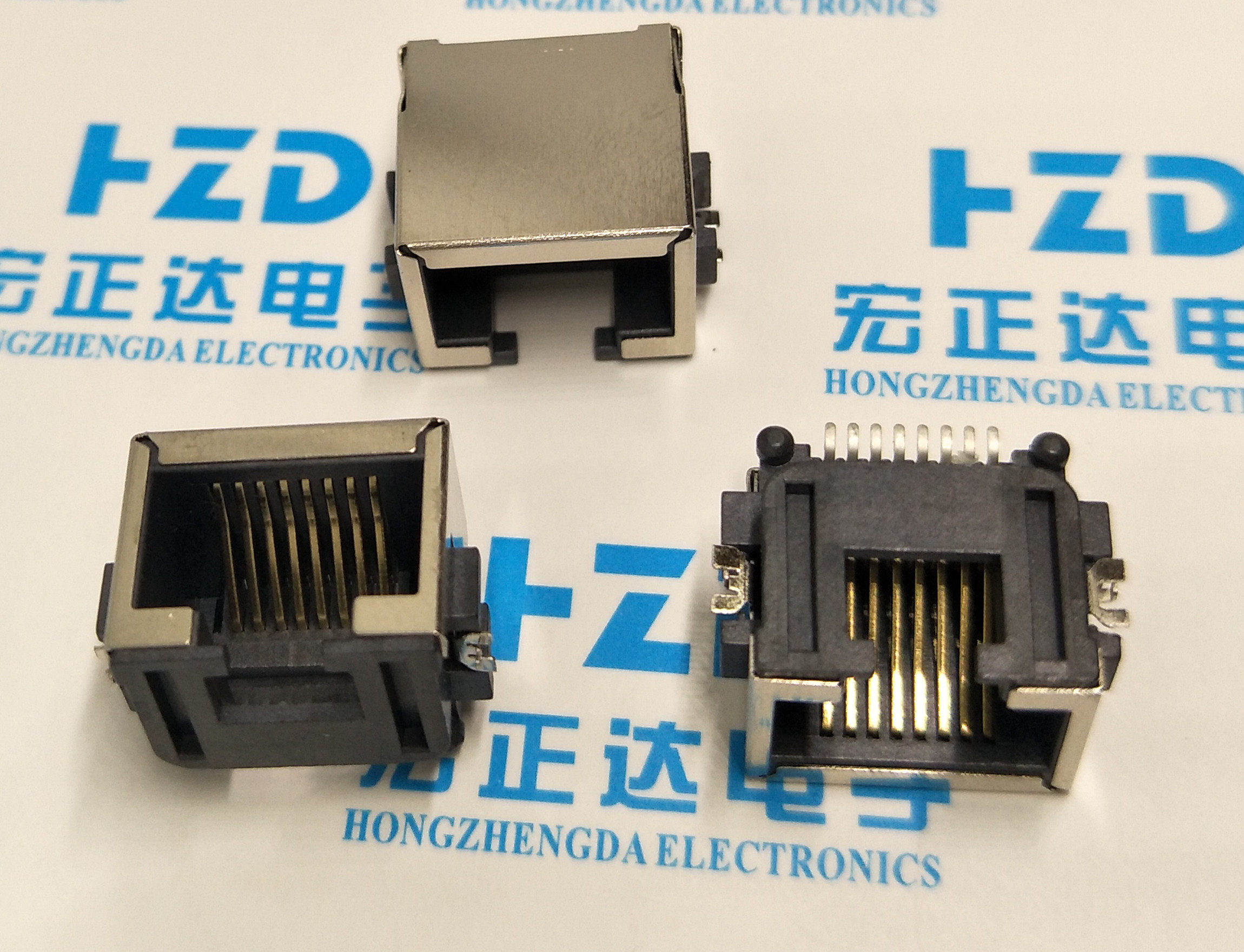 网络接口插座 RJ45插座 沉板式 SMT 8P8C 贴片 笔记本网口 铜壳