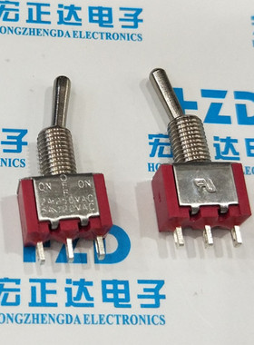 钮子开关扭摇头摇臂开关MTS-103 3脚3档 红色 拨动开关 高品质