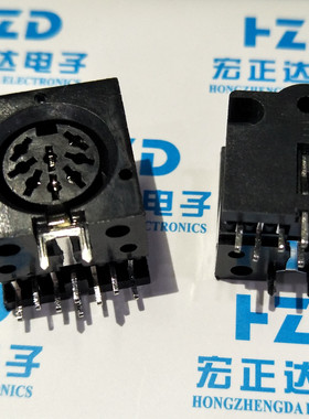 S端子 PS2插座 电缆插座 母头弯脚 环保8P 五芯DIN-D801