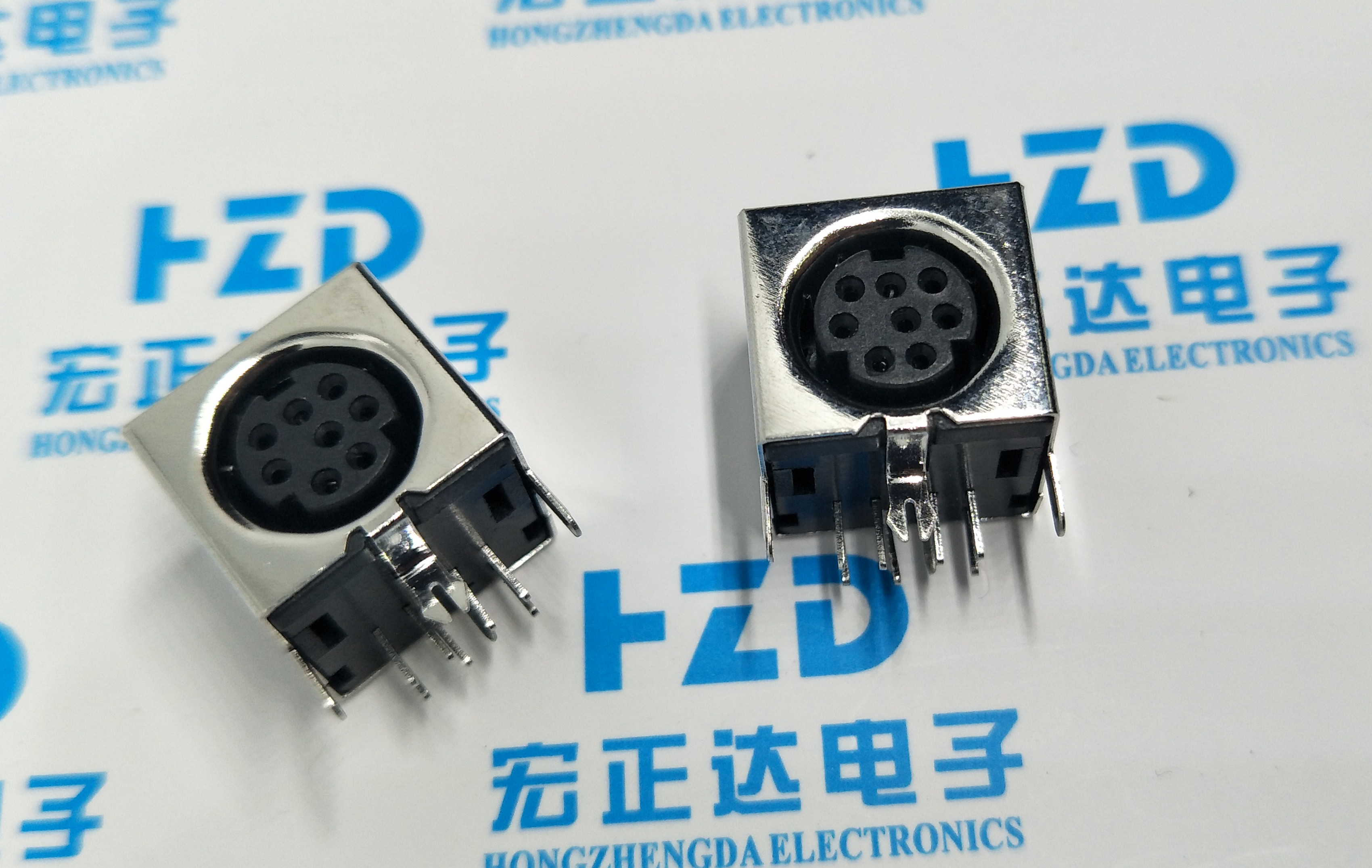 S端子  PS2端子母座 DIN端子插座 8孔8芯母座 全包 黑色 铜壳