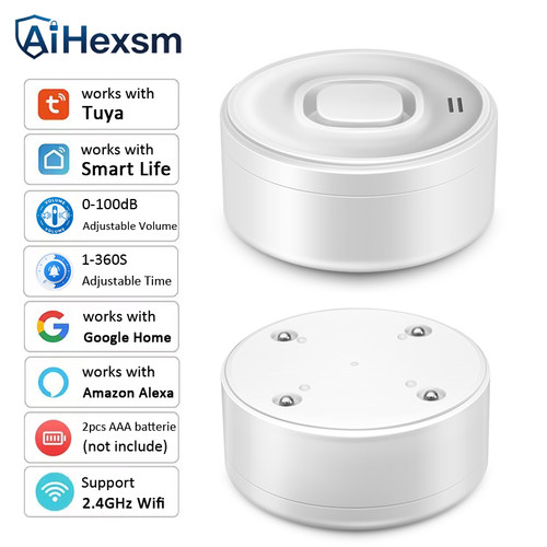可调节声音时间100DB家用WIFI防漏水感应传感报警器预防水患水位