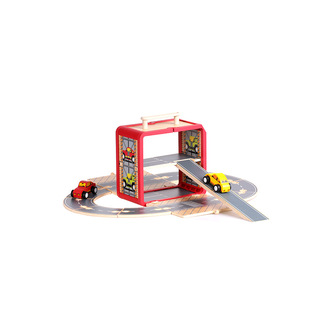 UDEAS木质火车轨道配件飞机场木头轨道车积木男孩儿童拼装木制玩