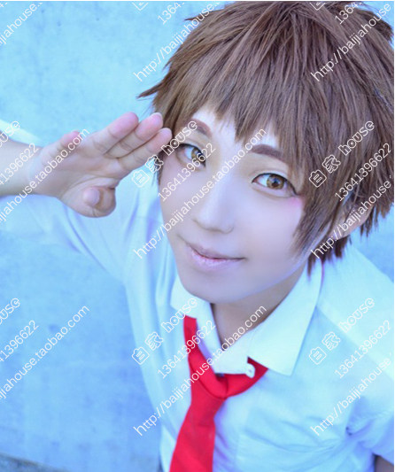 偶像梦幻祭Rabits天满光cosplay 深棕色 小翻翘 短发动漫假发
