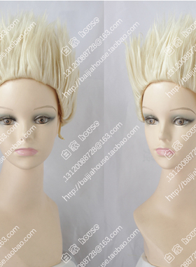 cosplay假发 街头霸王 古烈 Guile 盖尔 古列 淡金色冲天爆炸短发