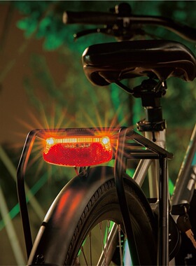 自行车单车山地车尾灯后尾货架安装LED警示灯夜骑装备配件