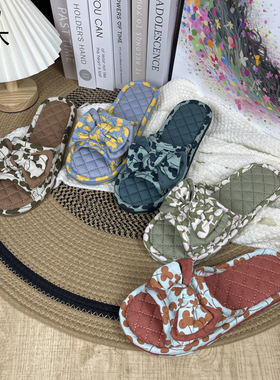 新款防滑情侣加厚拖鞋纯棉布室内家居软底春秋木地板静音四季地板