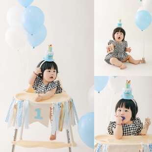 儿童摄影主题服装一岁生日场景装饰影楼男女宝宝拍照服装周岁照