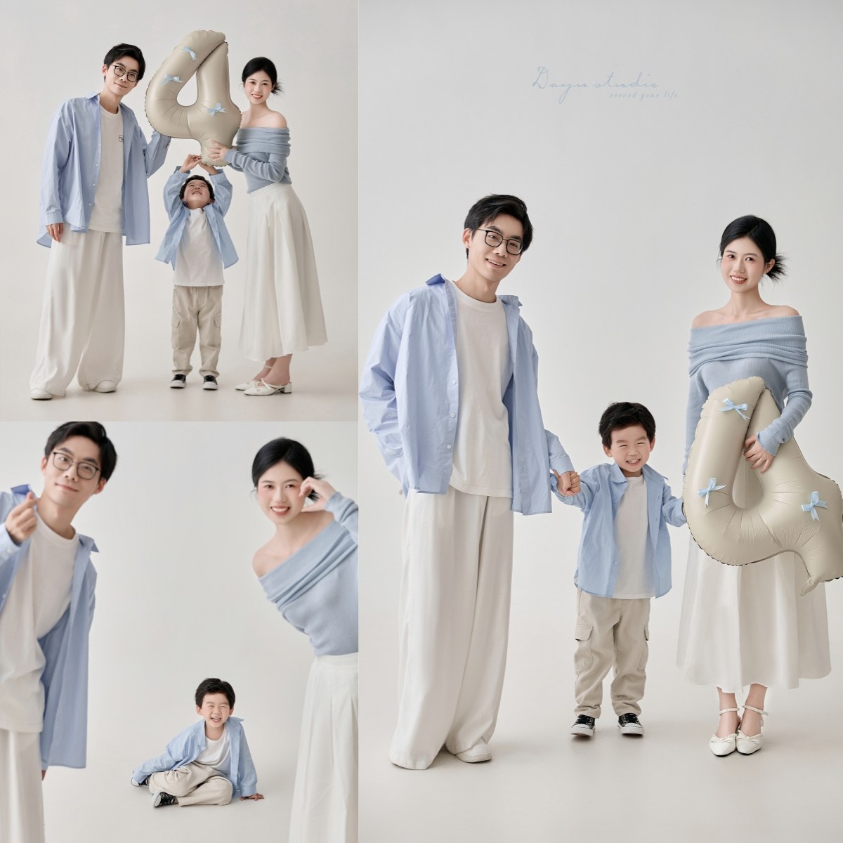 小红书全家福摄影服装家庭装三口亲子装影楼拍照套装清新蓝色衬衣,童装/婴儿装/亲子装,套装,淘宝优惠券,粉丝福利购,淘宝优惠卷