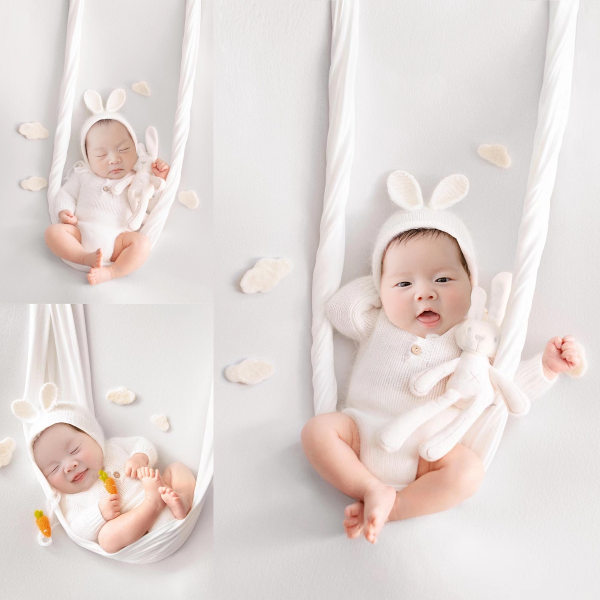 小白兔新生儿宝宝拍照服装