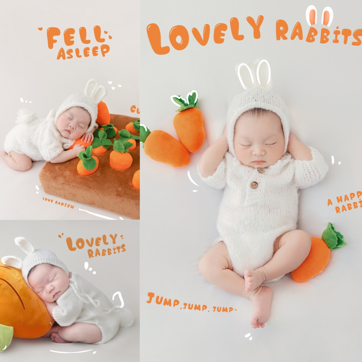 新生儿拍照服装拔萝卜主题