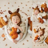 影楼马年造型主题道具 婴儿满月照摄影服装 2026新款 新生儿拍照服装