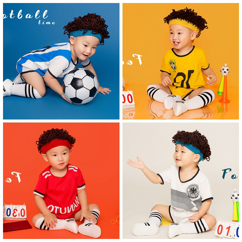 2018新款春秋季儿童摄影服装韩版影楼拍照服饰1-2岁大男童足球服