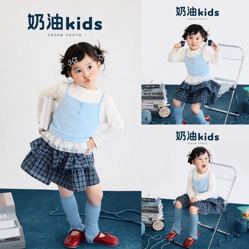 克莱因蓝女童摄影服装道具