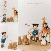 儿童摄影服装 道具玩偶公仔动物园主题 宝宝百天照周岁照拍照服装