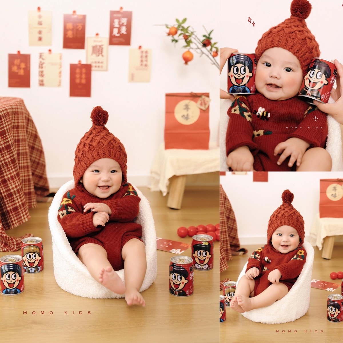 儿童摄影服装红色新年宝宝百天照周岁照拍照服装毛线针织套装,童装/婴儿装/亲子装,其它,淘宝优惠券,粉丝福利购,淘宝优惠卷