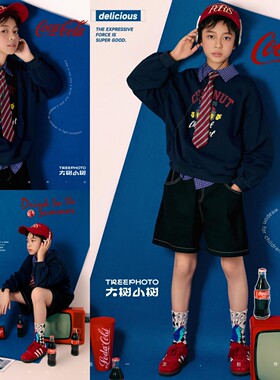 儿童摄影服装美式潮童大童拍道具