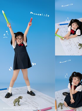 女童JK制服白衬衫背心裙套装
