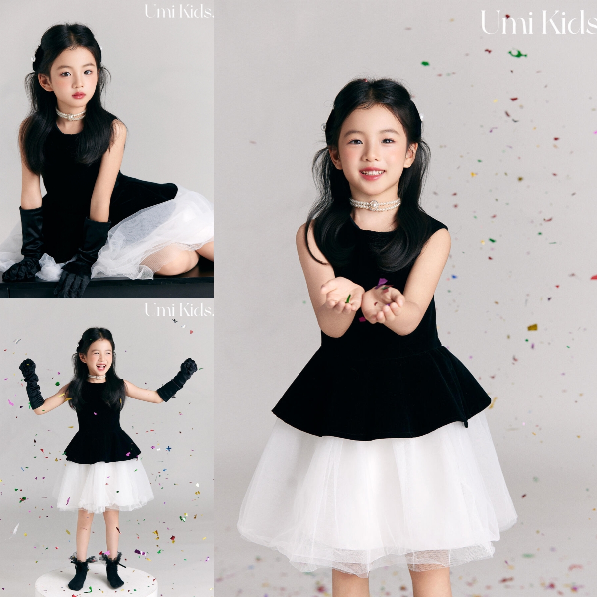 儿童摄影服装丝绒拼接芭蕾裙公主风网纱无袖背心连衣裙女孩拍照服