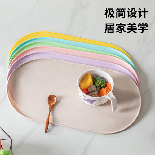新款椭圆形硅胶餐垫硅胶隔热垫餐厅厨房装饰装饰硅胶垫防滑易清洗