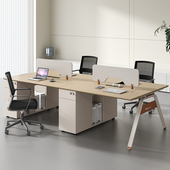 职员办公桌椅组合简约现代办公室六四人员工位屏风卡座工位电脑桌