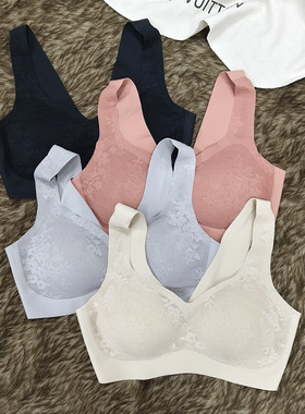 华歌外贸背心式日本无痕无钢圈内衣睡眠聚拢文胸收副乳胸罩无钢圈