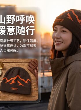 户外登山帽男女秋冬季防风保暖针织冷帽大头围显脸小旅游穿搭帽子