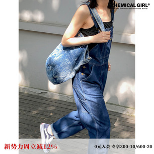 」牛仔裤 化学少女「背带神裤 女春秋宽松高腰显瘦 李诗情同款 开端