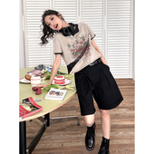 设计感短款 化学少女「爆裂鼓手」印花短袖 T恤女夏季 显瘦上衣