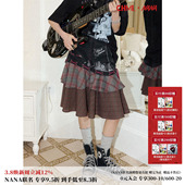 设计感拼接格纹绑带蛋糕半裙 20点上新 化学少女×NANA联名