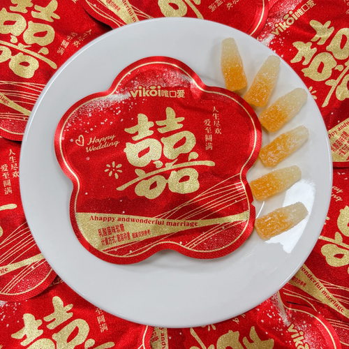 VIKOI唯口爱乳酸菌味软糖结婚喜糖伴手礼糖果休闲小零食喜庆包装