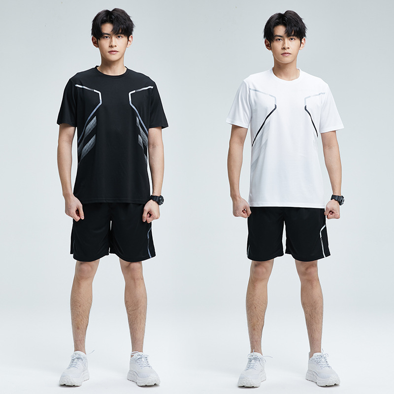 速干衣男夏t恤训练服跑步冰丝装备套装足球运动服透气健身衣短袖