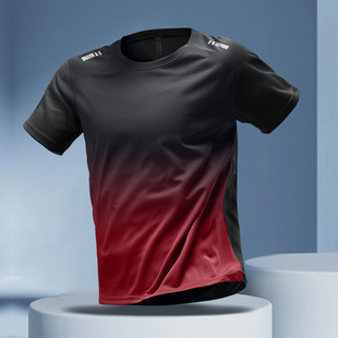 训练运动服跑步健身暴汗 宽松男薄款 透气网眼速干衣干大码 冰丝夏季