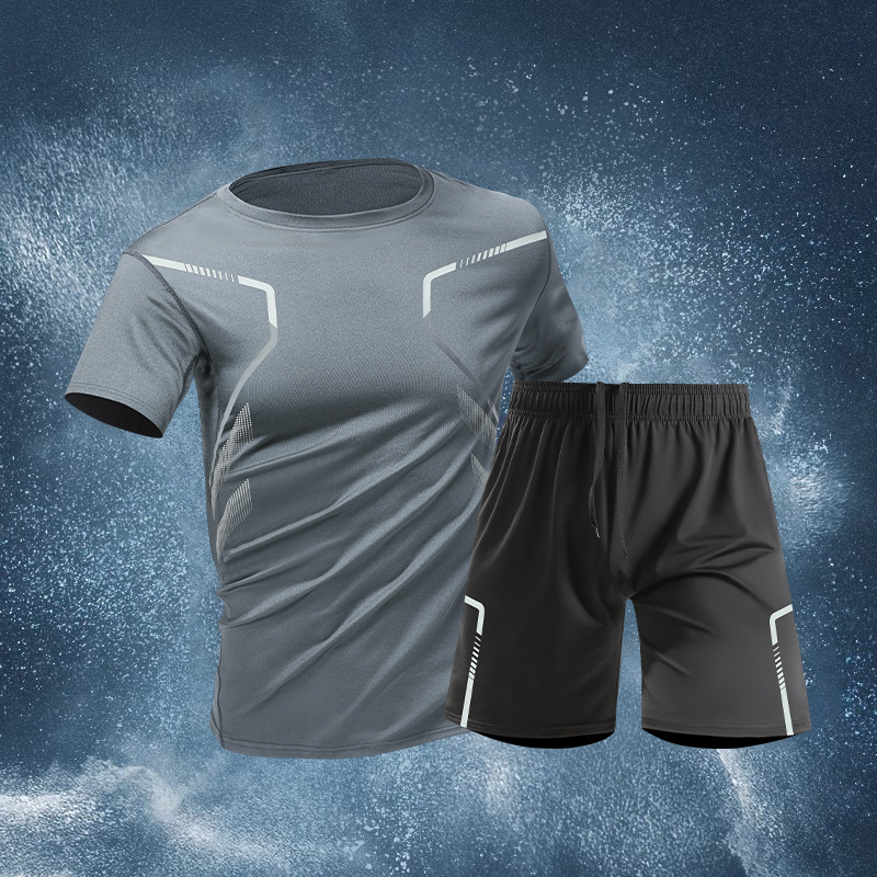速干衣足球跑步健身衣运动服短袖t恤装备夏透气冰丝训练服男套装