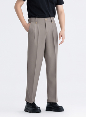 休闲西裤男士宽松长裤子韩版秋季装长裤款商务百搭免烫垂坠感直筒