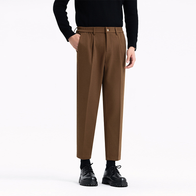 秋冬高级感松紧腰加厚毛呢裤