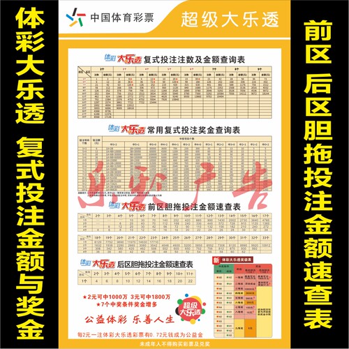 体彩店大乐透复式胆拖投注金额