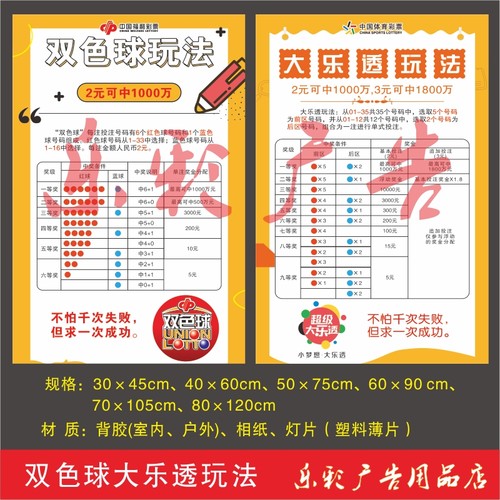 体育彩票大乐透双色球设奖说明