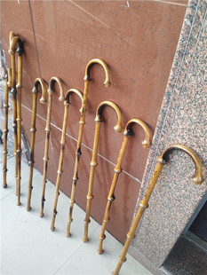 大节头竹子老人拐杖佛肚竹子手把件手杖登山棍防身棍安全演视道具