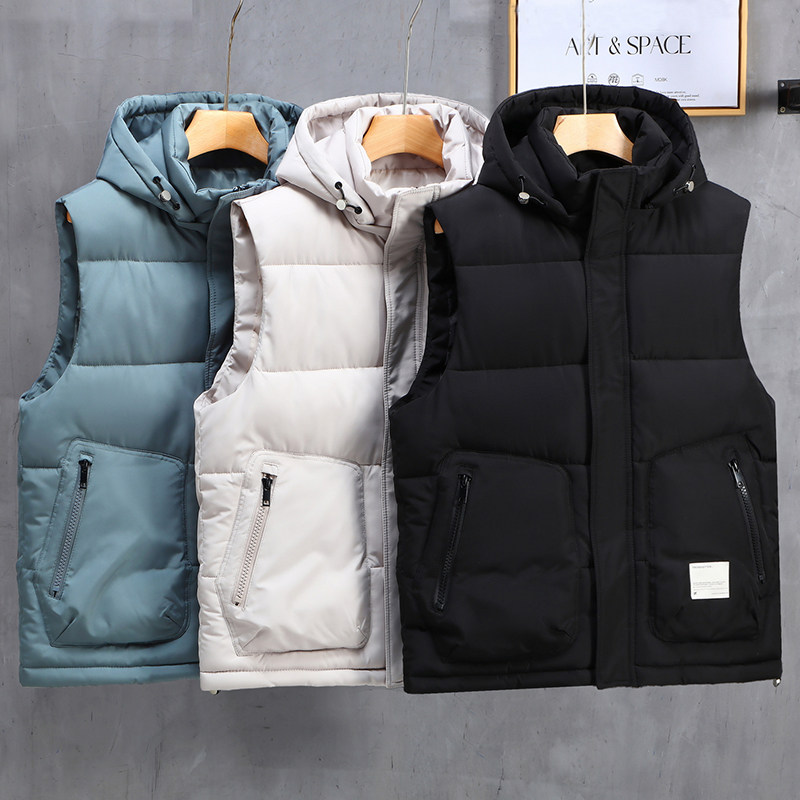 高品质好面料L-6XL帽子可拆冬季加厚羽绒棉马甲男M188-P65,男装背心/马甲,星座1310