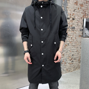 现货春季港风风衣男中长款派克服大衣男夹克薄款外套2102-P75图片