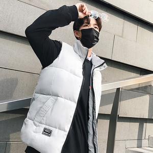 2023秋冬棉衣马甲男立领韩版纯色大码棉马夹外套修身加厚8086-P50图片